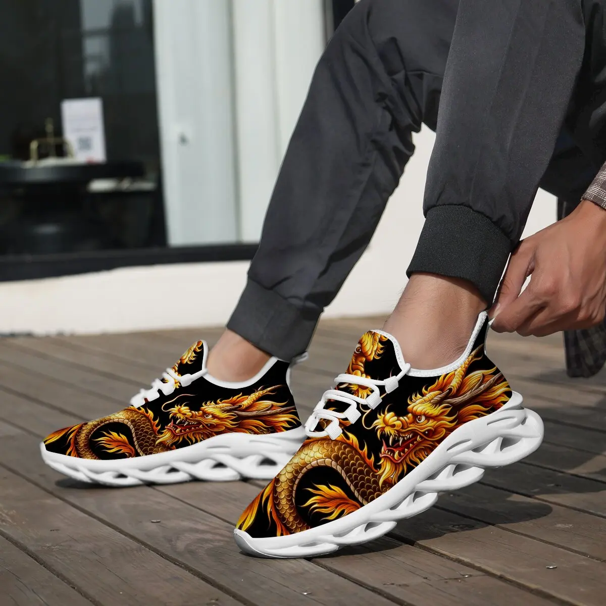 Dragon Graphics Sneakers Heren - Breathable Mesh Athletic Shoes recensie en prijs