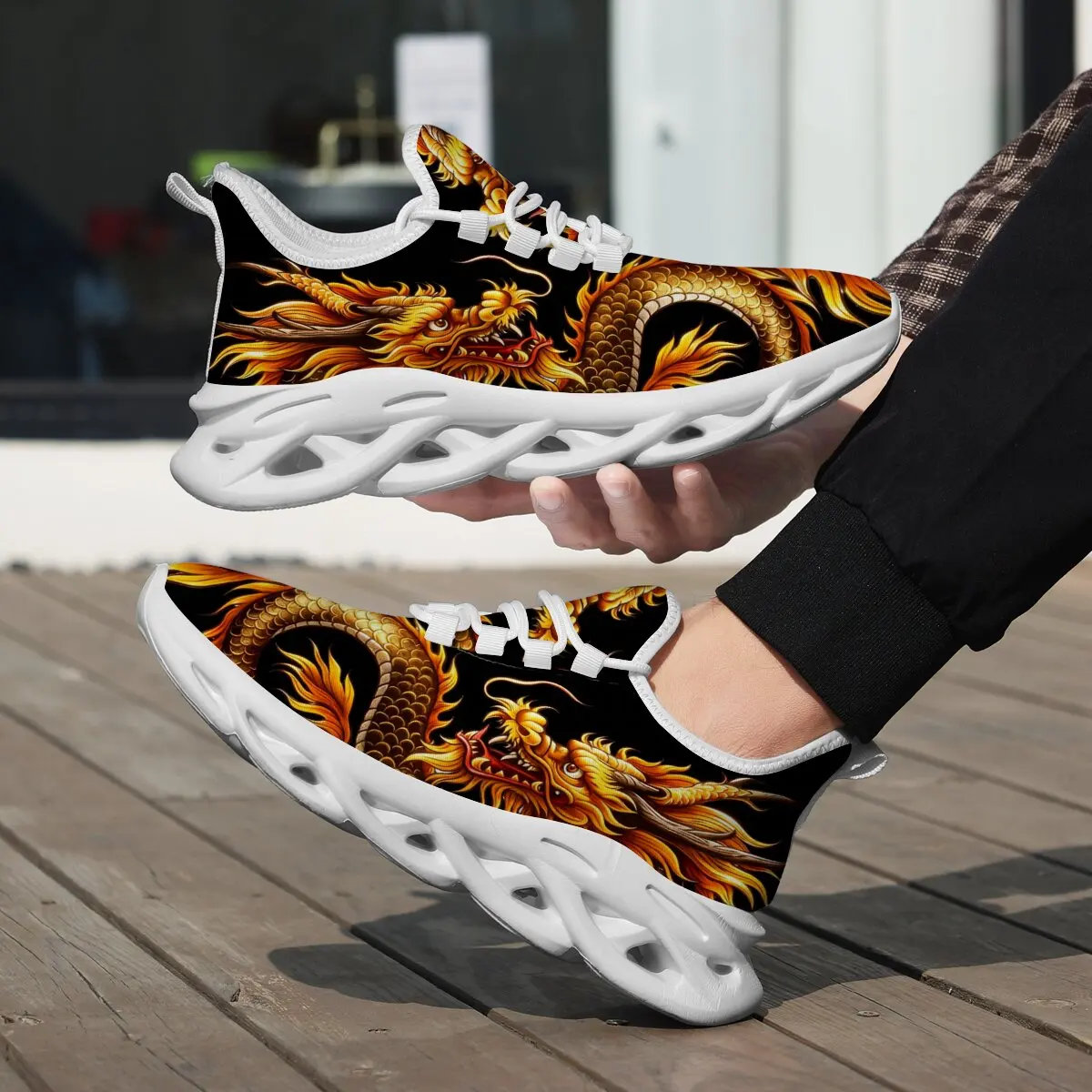 Dragon Graphics Sneakers Heren - Breathable Mesh Athletic Shoes recensie en prijs